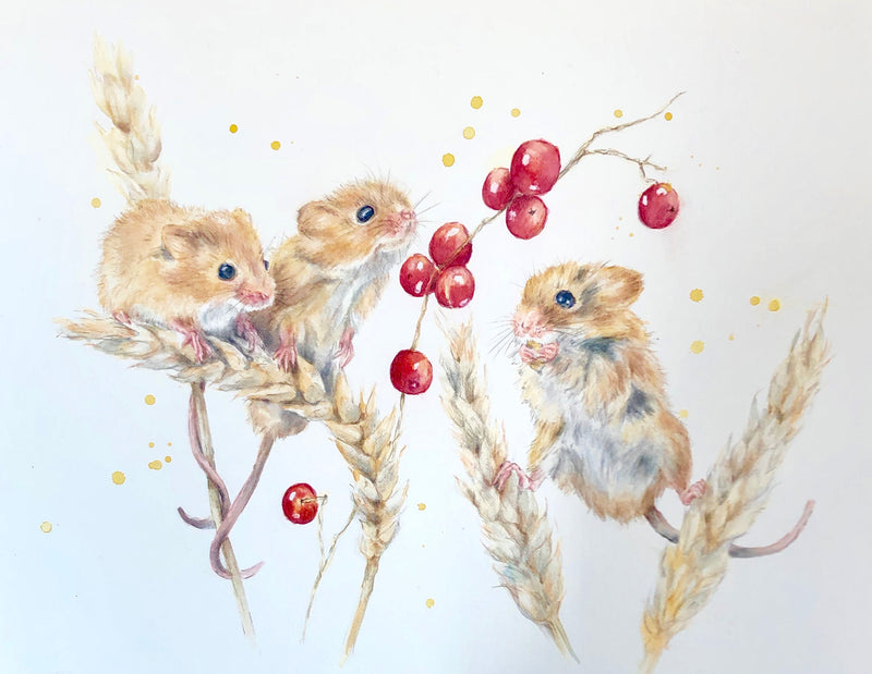 Field Mice on Berries