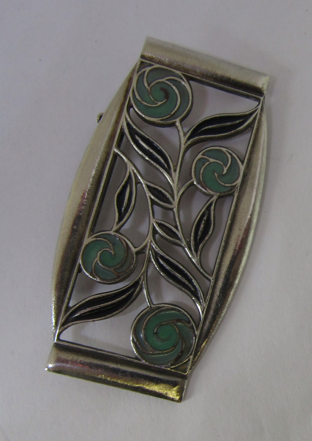 Green And Silver Brooch By Jess Lelong