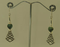 African Turquoise Silver Earrings by Anne Farag