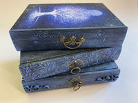 Book Shape Wooden Jewellery Drawers by Monika Maksym featuring Artwork by Mark Duffin