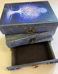 Book Shape Wooden Jewellery Drawers by Monika Maksym featuring Artwork by Mark Duffin