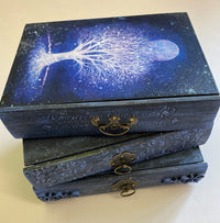 Book Shape Wooden Jewellery Drawers by Monika Maksym featuring Artwork by Mark Duffin