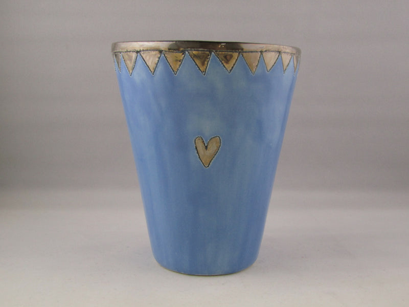 Large Light Blue Beaker with Platinum Detailing by Sophie Smith