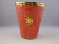 Large Red Beaker with Gold Detailing by Sophie Smith