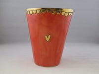 Large Red Beaker with Gold Detailing by Sophie Smith