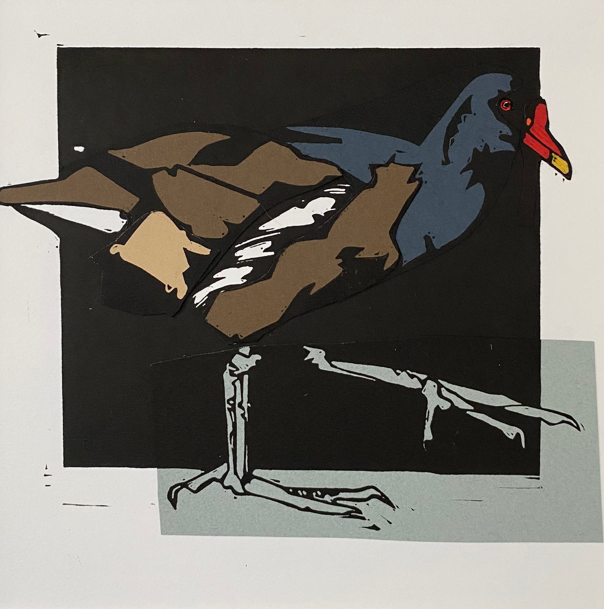 "Moorhen" mixed media by Jenni Cator