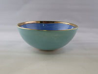 Small Turquoise and Light Blue Bowl with Gold Detailing