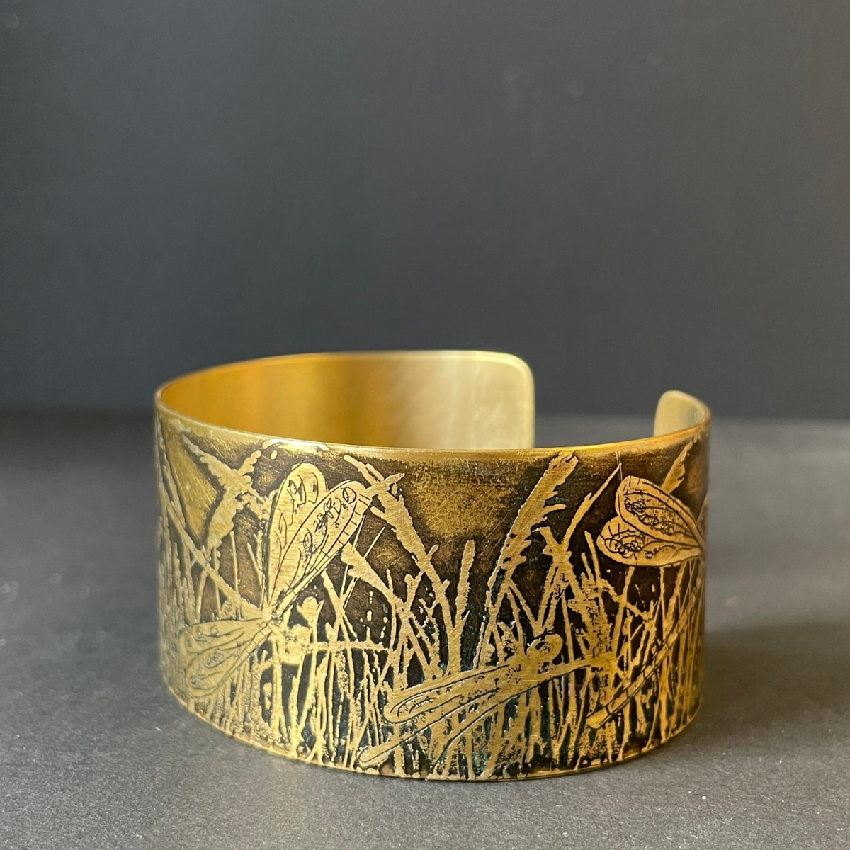 Dragonfly Brass Cuff by Anna Roebuck