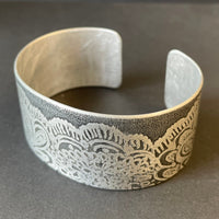 Frilly lace Aluminium Cuff by Anna Roebuck