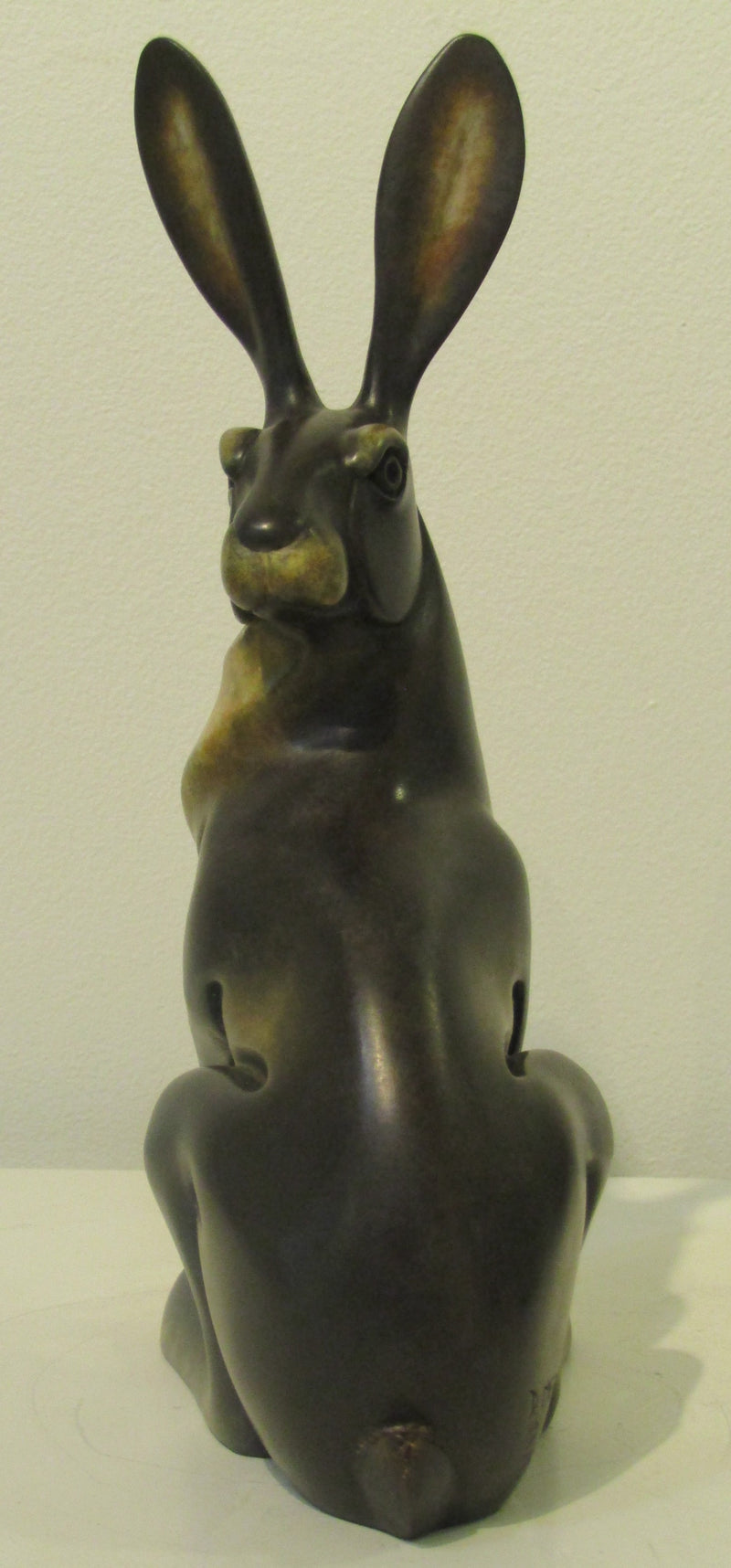 Hare Sitting Bronze Sculpture by David Meredith