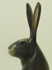 Hare Sitting Bronze Sculpture by David Meredith