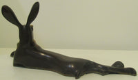Hare Lying Bronze Sculpture by David Meredith
