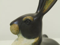 Hare Lying Bronze Sculpture by David Meredith