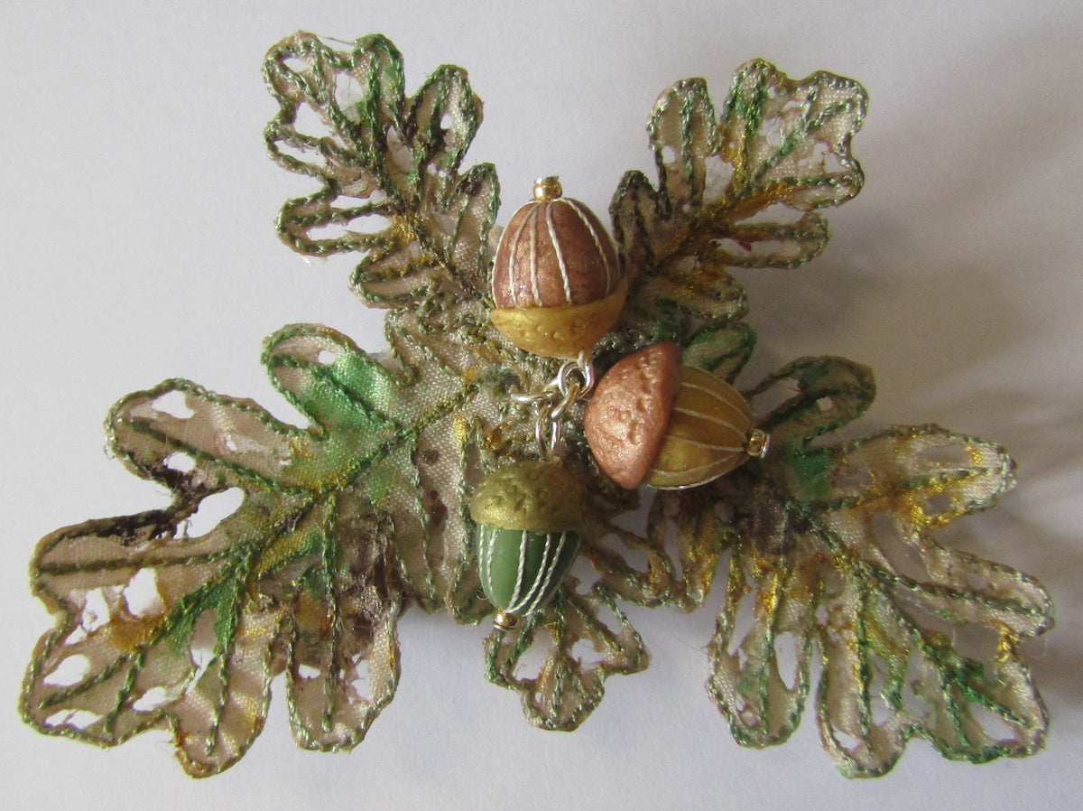 XL Oak Leaf and Acorn Brooch by Vikki Lafford Garside