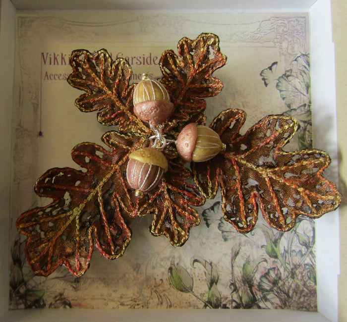 XL Oak Leaf and Acorn Brooch by Vikki Lafford Garside