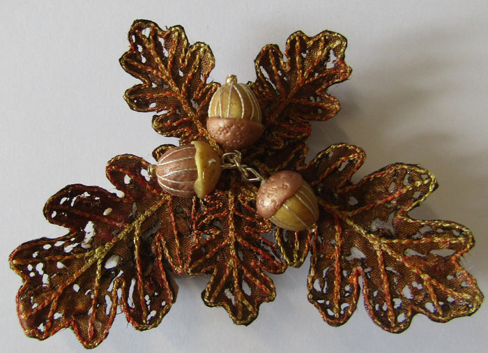 XL Oak Leaf and Acorn Brooch by Vikki Lafford Garside