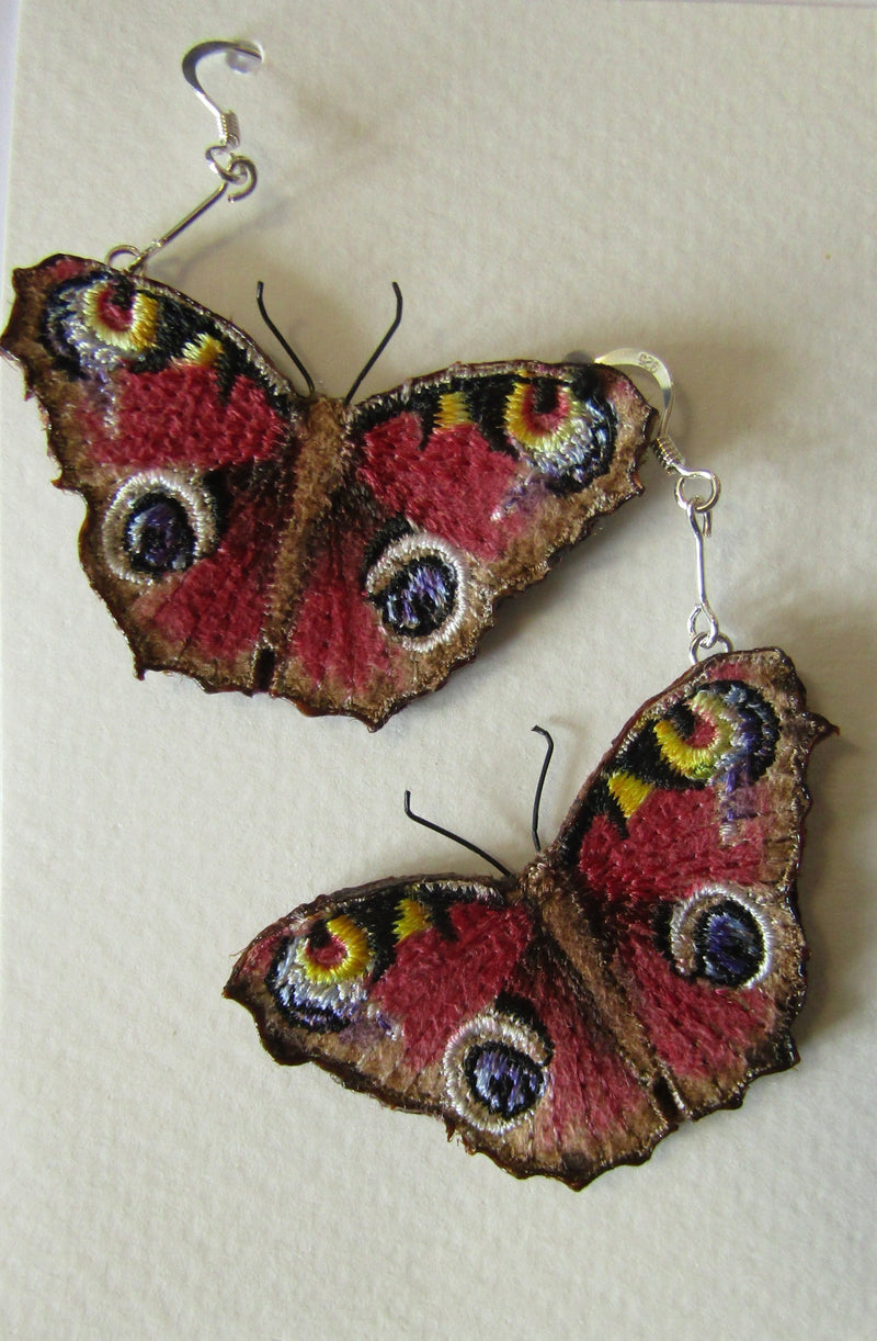 Peacock Butterfly Earrings by Vikki Lafford Garside