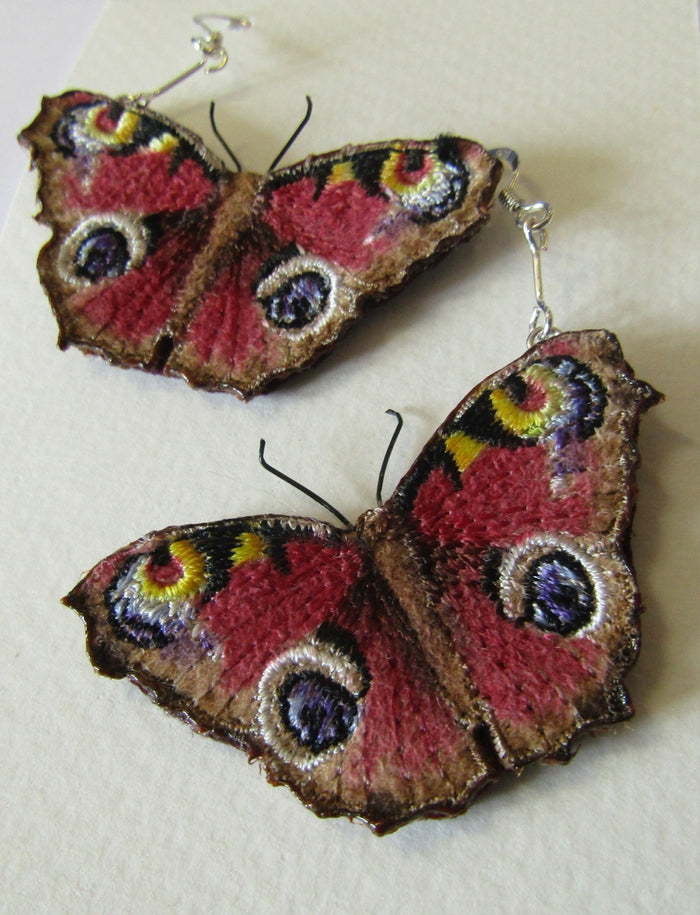 Peacock Butterfly Earrings by Vikki Lafford Garside