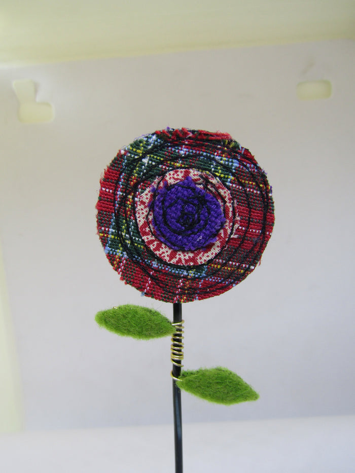 Red Tartan Single Poppy by Catherine Bell