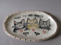 Cat Platter hand-sculpted by Emily Stracey