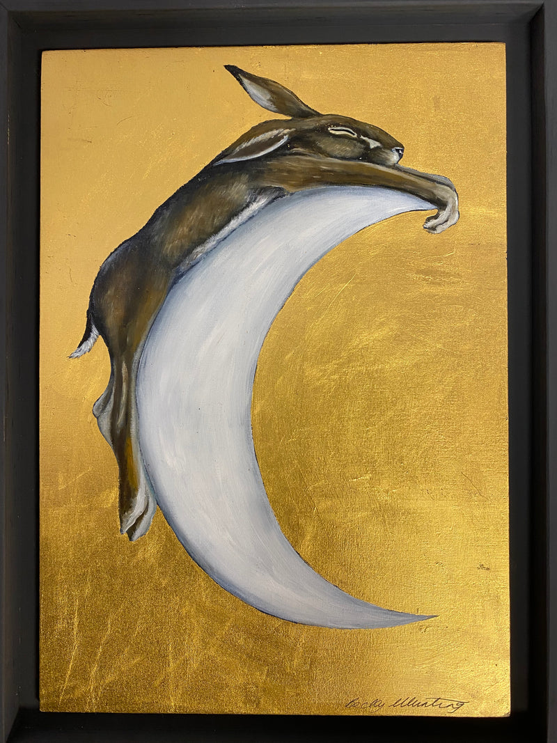 Hare on Golden Moon by Becky Munting