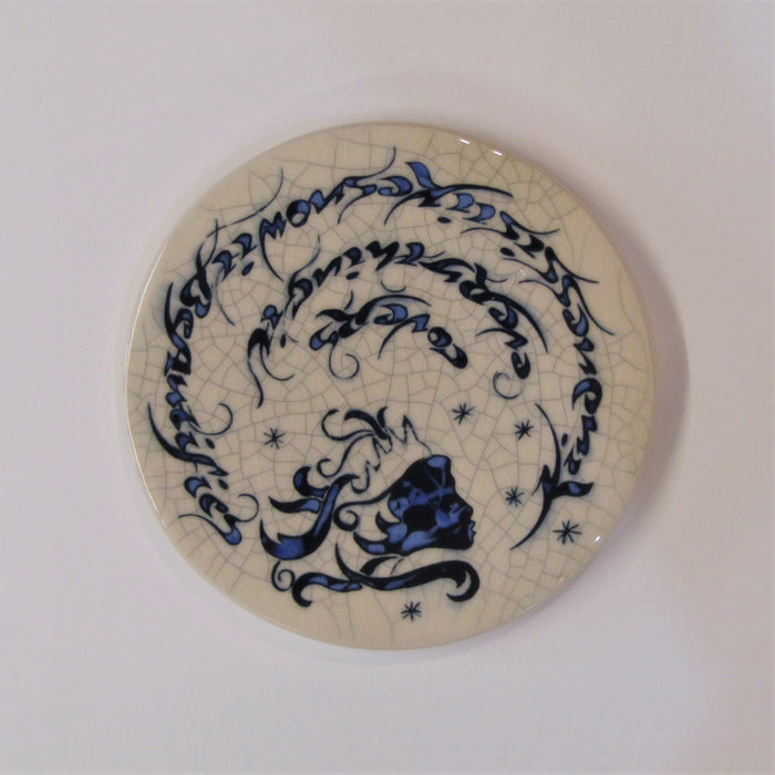 Snow Queen Design Round Ceramic Tile, Trivet "Kindness is Like Snow. It Beautifies Everything it Covers" by Mel Chambers"