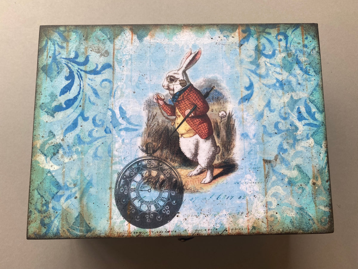 6 Compartment Tea / Jewellery / Trinket Box by Monika Maksym featuring Artwork from Alice in Wonderland (MM67)