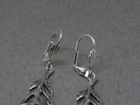 Purple Stone Silver Feather Drop Earrings, Jess Lelong