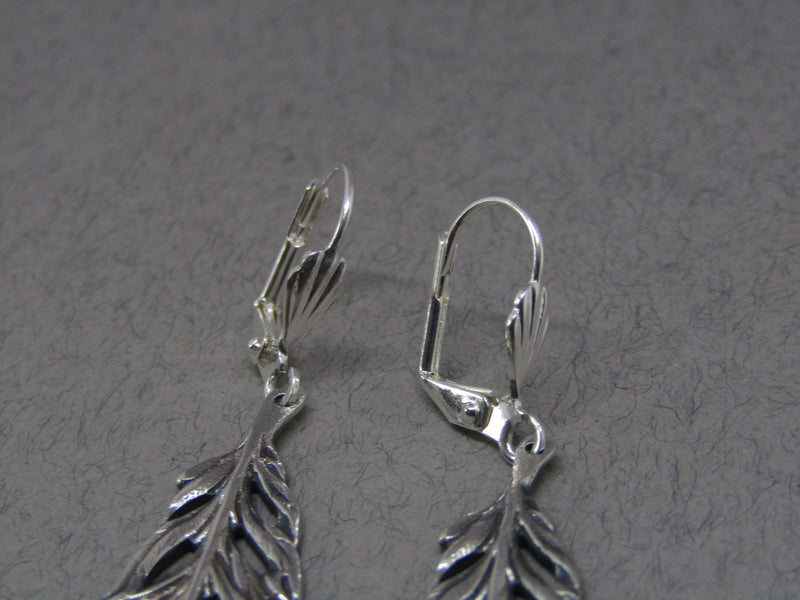 Purple Stone Silver Feather Drop Earrings, Jess Lelong