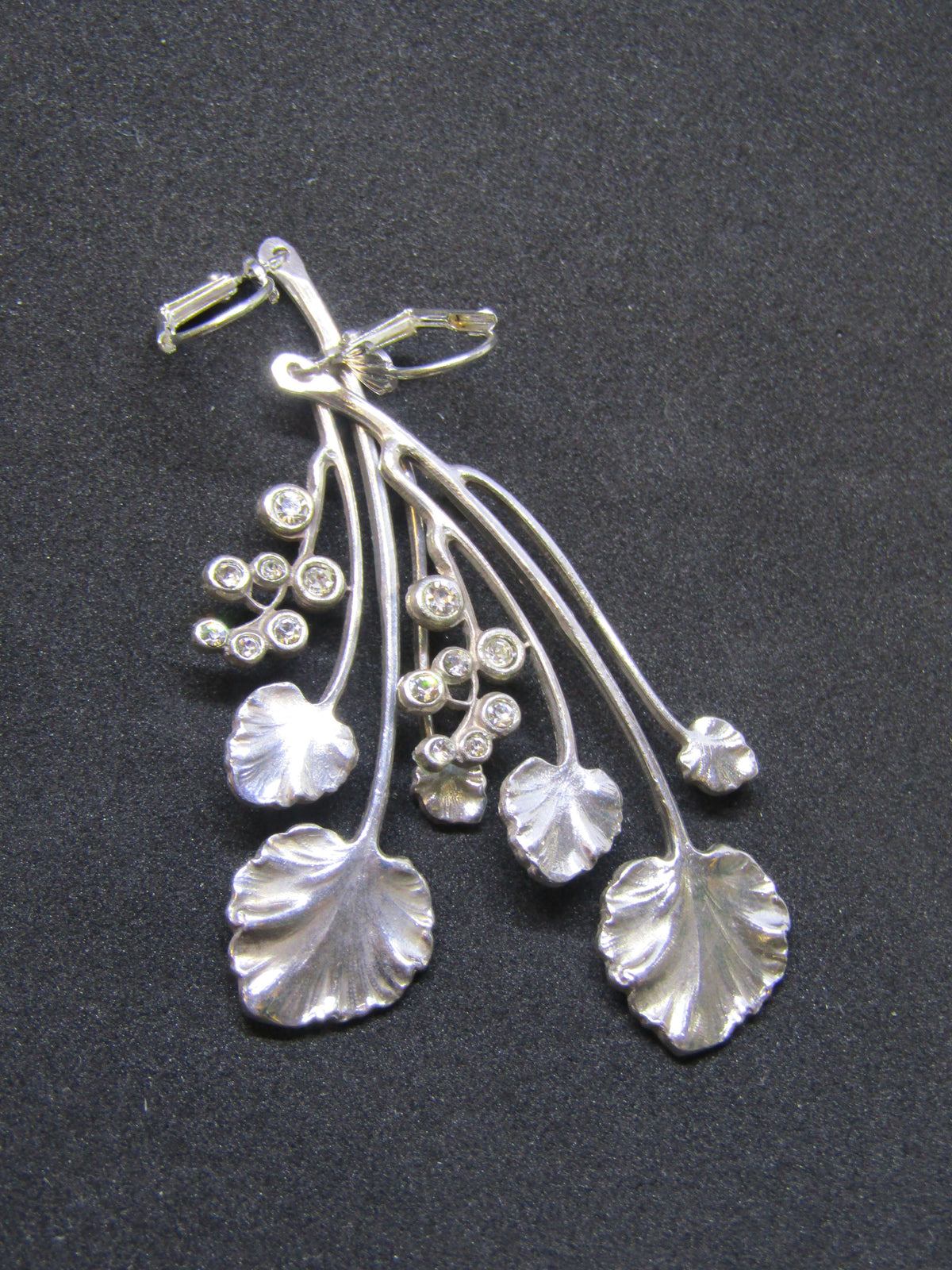 Leaf Design with Diamante Sparkle Earrings by Jess Lelong