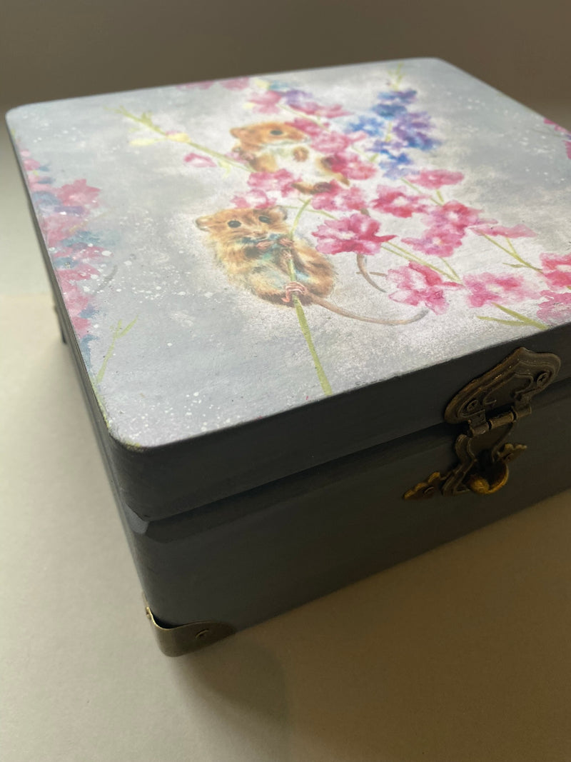 Large Jewellery / Trinket Box by Monika Maksym featuring Artwork by Sally Leggatt (MM73)
