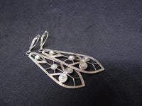 Pale Green & Silver Plated Earrings by Jess Lelong