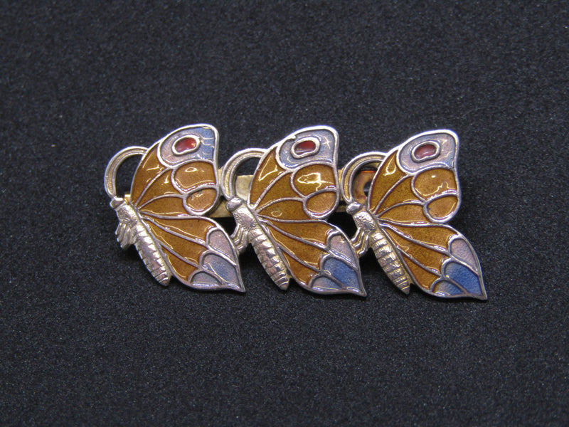 Enamelled Butterflies Brooch by Jess Lelong