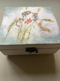 Square Jewellery / Trinket Box by Monika Maksym featuring Artwork by Sally Leggatt (MM77)