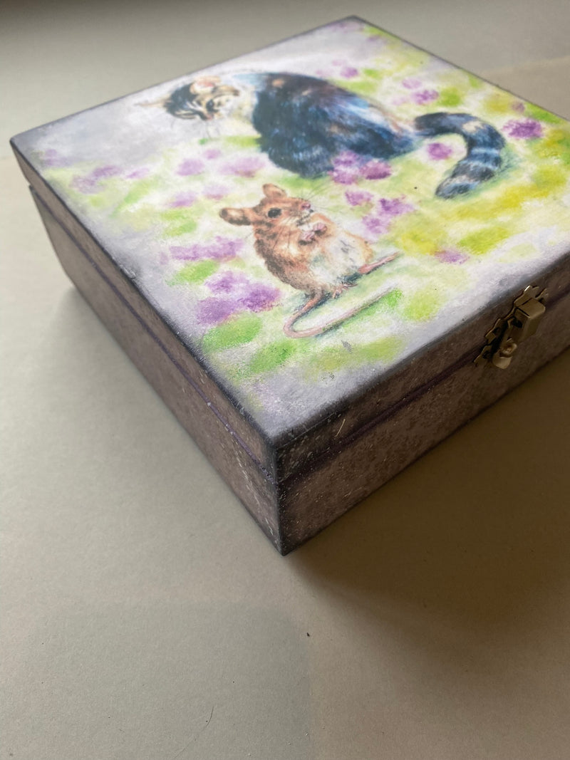 Square Jewellery / Trinket Box by Monika Maksym featuring Artwork by Sally Leggatt (MM80)