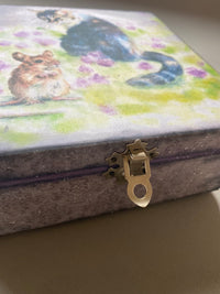 Square Jewellery / Trinket Box by Monika Maksym featuring Artwork by Sally Leggatt (MM80)