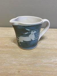 Pottery Cream Jug with Leaping Hare Design by Neil Tregear