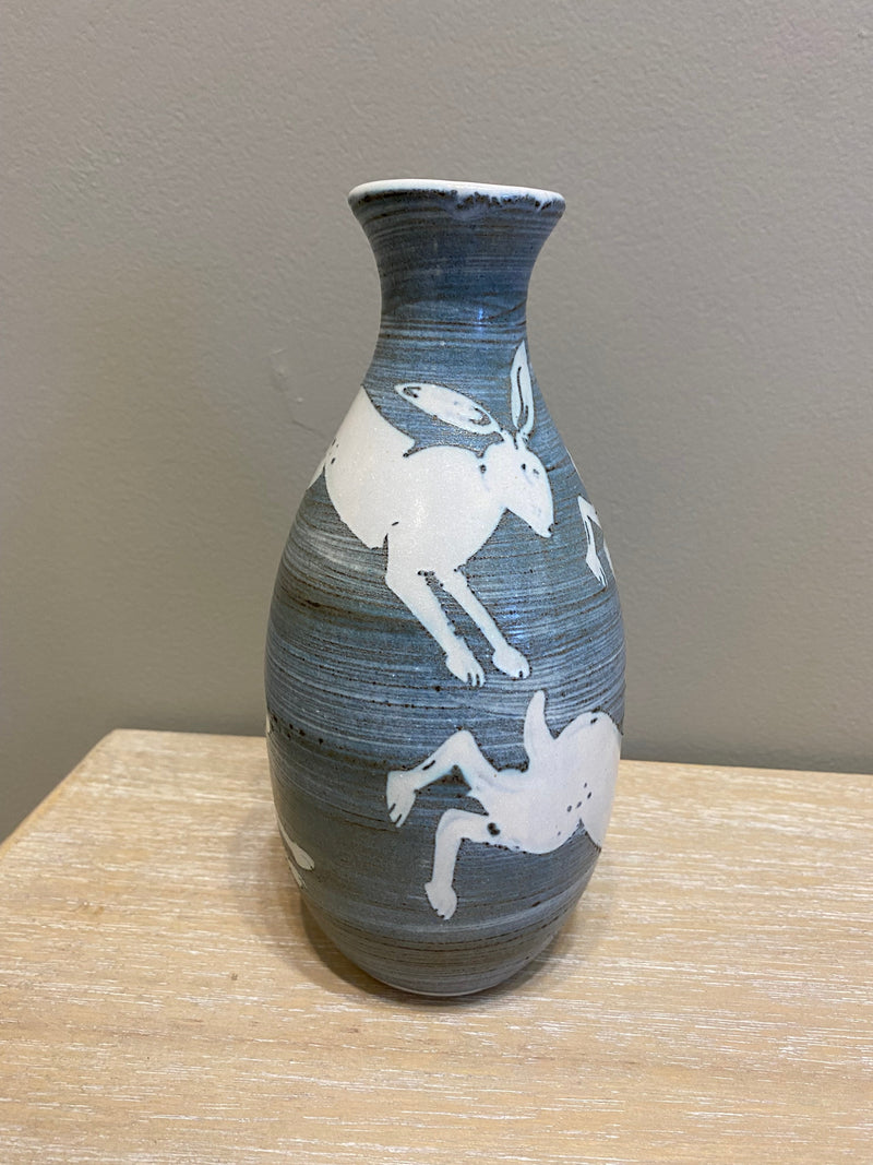 Leaping Hare Design Small Bud Vase