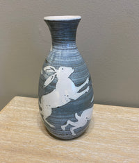 Small Bud Vase by Neil Tregear with Leaping Hare Design