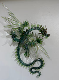 Green Glass Leaf Dragon by Sandra Young