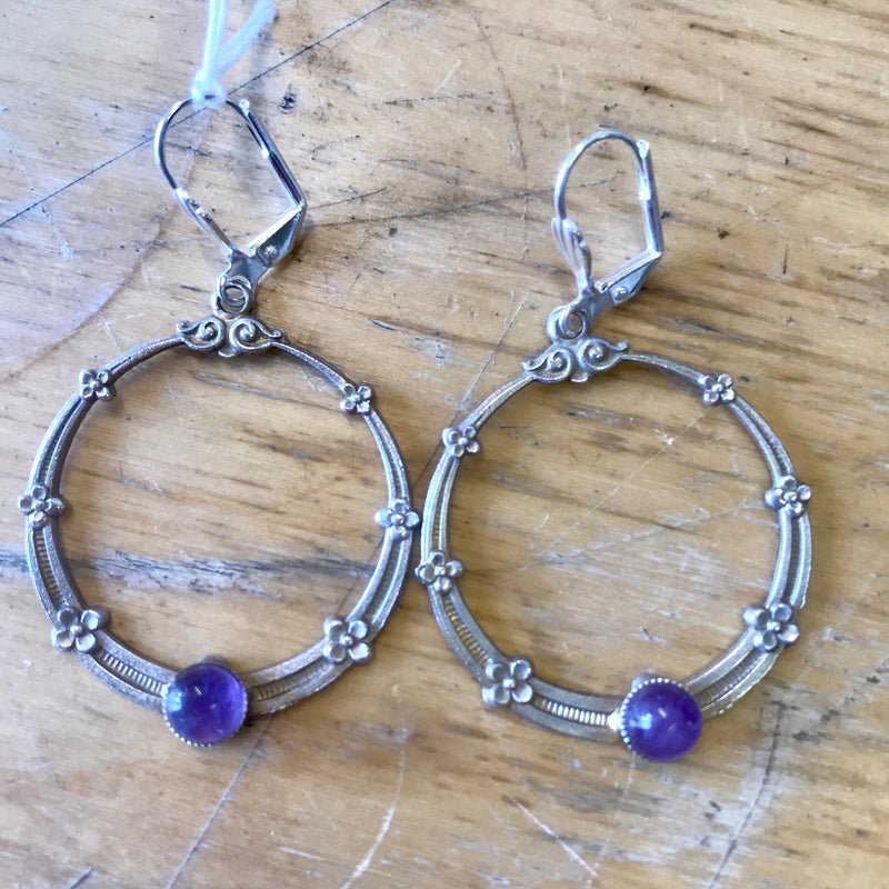 Amethyst Hoops