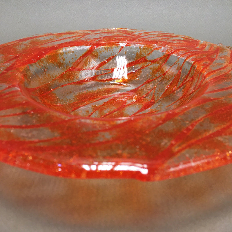 Orange Ice Glass Dish by Judith Berger