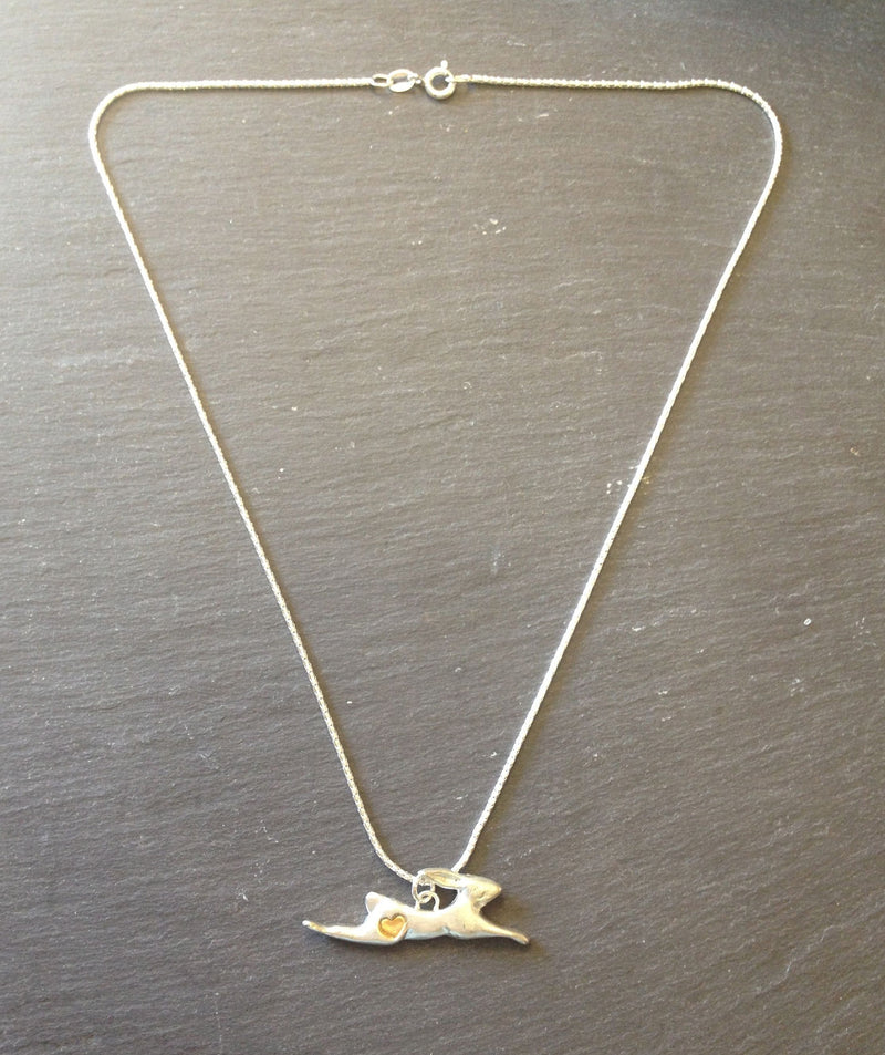 Jumping Hare Necklace by Xuella Arnold
