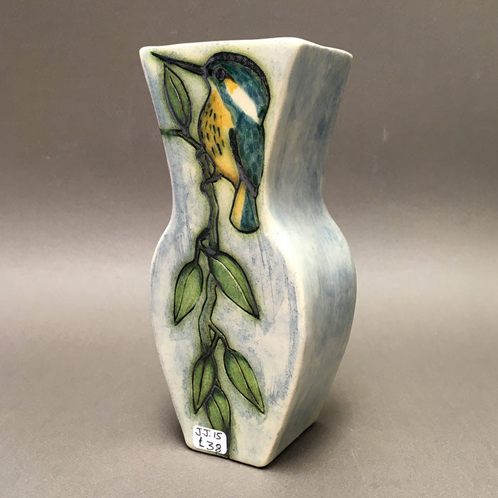 Heron and Kingfisher small vase by Jeanne Jackson