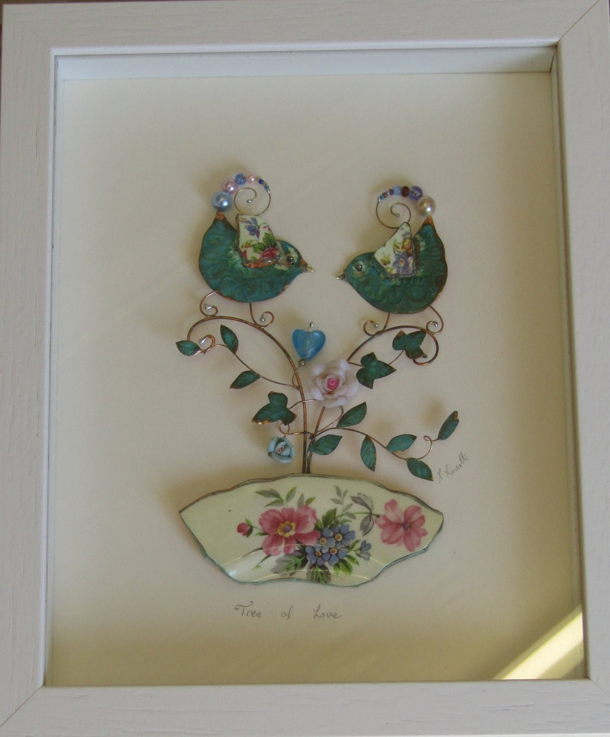 "Tree of Love" Framed Assemblage by Linda Lovatt