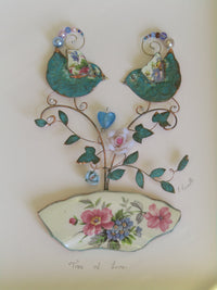 "Tree of Love" Framed Assemblage by Linda Lovatt