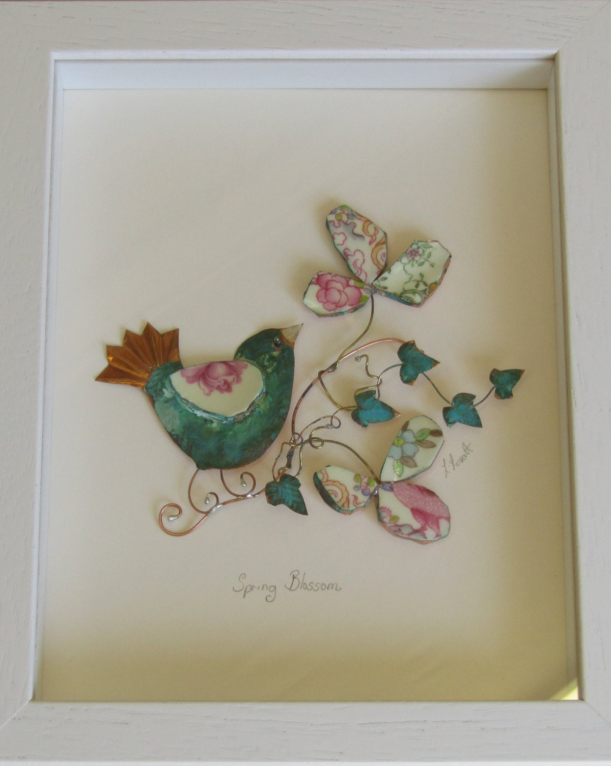 "Spring Blossom" Framed Assemblage by Linda Lovatt
