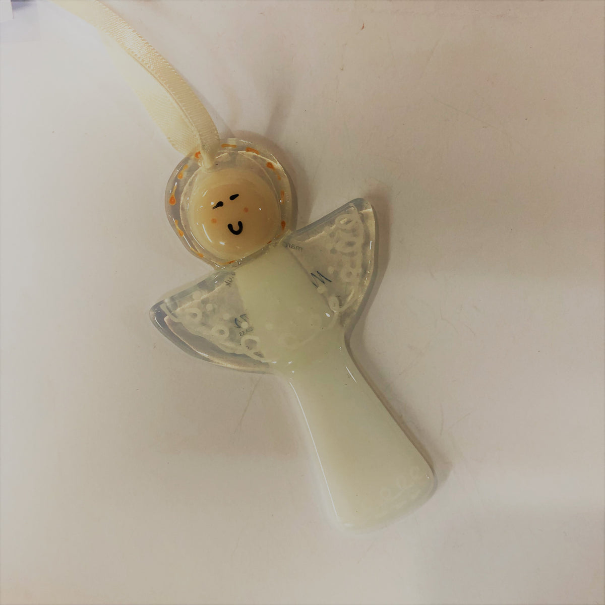 Angel Fused Glass hanging Christmas Decoration by Marc Peters
