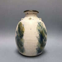 White vase with lugs by Maxwell Cowlin