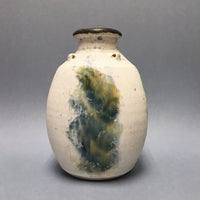 White vase with lugs by Maxwell Cowlin